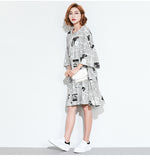 Oversize Abstract Printed Dress [Pre-Order] Color: White - One Size