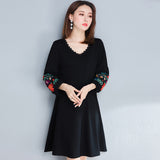 Plus-Size Embroidered Skater Dress