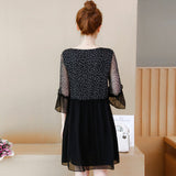 Plus-Size Floral Ruffled Chiffon Dress