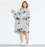 Oversize Abstract Printed Dress [Pre-Order] Color: White - One Size