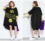 Oversize Irregular Graphic Printed Dress [Pre-Order] Color:  Black - One Size