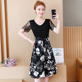Plus-Size Front Tie Floral Chiffon Dress 571706932484#3714128085768 571706932484#3714128085763 571706932484#3714128085765 571706932484#3714128085764 571706932484#3714128085767 571706932484#3714128085766