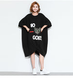 Oversize Printed Dress [Pre-Order] Color: Black - One Size