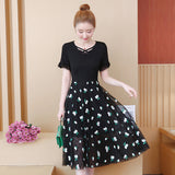 Plus-Size Floral Bottom Chiffon Shift Dress
