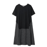 Oversize Dotted Print Hem Dress
