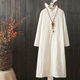 CNY Oversized Ethnic Style Embroidered Dress [Pre-Order] Color: White/Blue/Pink - One Size 557866736756#3629136130078