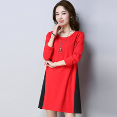 Plus-Size Colored Side Shift Dress 562902885270#3540945792633 562902885270#3540945792635 562902885270#3540945792637 562902885270#3540945792627 562902885270#3540945792629 562902885270#3540945792631