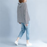 Striped Hooded Top