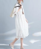 Plus-Size Loose Waist V-Neck Dress