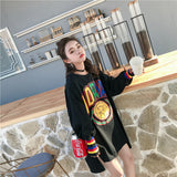 Oversize Graphic Printed Top Dress [Pre-Order] Color:  Black - Size: M-XL