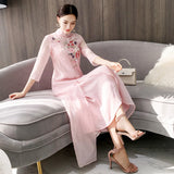 CNY Ethnic Style Embroidered Cheongsam Dress