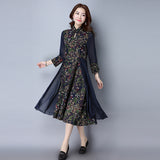 CNY Retro Style Floral Printed Dress