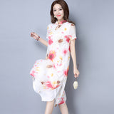 CNY Retro Style Double Layer Chiffon Dress