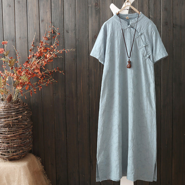 CNY Ethnic Style Cheongsam Dress [Pre-Order] Color: White/Blue/Pink/Red/Navy - One Size 556146414813#3602613466227