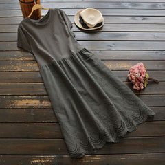 Embroidery Stitching Bottom Dress