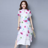 CNY Retro Style Double Layer Chiffon Dress