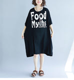 Oversize Printed Top Dress [Pre-Order] Color: Black/Blue - One Size