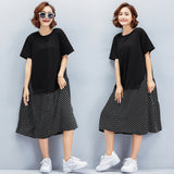 Oversize Dotted Print Hem Dress