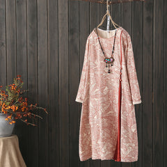 Oversized Floral Printed Dress [Pre-Order] Color: Orange/Green - One Size 577407451682#3977649707123