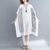 Plus-Size Geometric Print V-Neck Dress