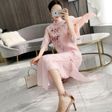 CNY Ethnic Style Embroidered Cheongsam Dress
