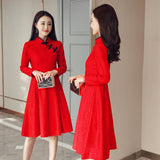 CNY Midi A-Line Cheongsam Dress