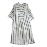 Buttoned Stripes Midi Dress