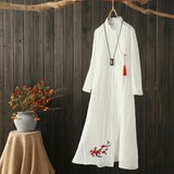 CNY Ethnic Style Embroidered Cheongsam Dress [Pre-Order] Color: White - One Size 575312484957#3944598410099