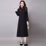 CNY Retro Style Jacquard Cheongsam Dress