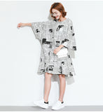 Oversize Abstract Printed Dress [Pre-Order] Color: White - One Size