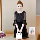 Plus-Size Floral Ruffled Chiffon Dress