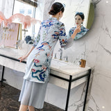 CNY Ethnic Style Embroidered Cheongsam Top Dress