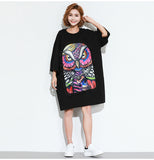Oversize Graphic Printed Top Dress [Pre-Order] Color:  Black - One Size