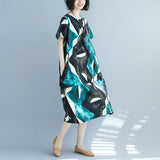 Plus-Size Geometric Abstract Printed Dress