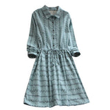 Printed Lattice Tie Dress