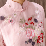 CNY Ethnic Style Embroidered Cheongsam Dress