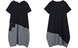 Oversize Stripe Hem Dress [Pre-Order] Color:  Black - One Size