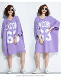 Oversize Graphic Printed Top Dress [Pre-Order] Color:  Purple/Black - One Size 568043881099#3626606788151