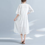 Plus-Size Loose Waist V-Neck Dress