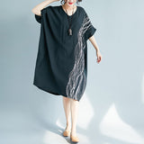 Plus-Size Line Printed Dress