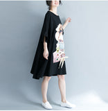 Oversize Graphic Printed Flare Top Dress [Pre-Order] Color:  Black - One Size