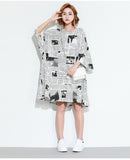 Oversize Abstract Printed Dress [Pre-Order] Color: White - One Size