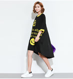 Oversize Irregular Graphic Printed Dress [Pre-Order] Color:  Black - One Size
