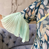 CNY Ethnic Style Embroidered Pleated Hem Cheongsam Dress