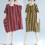 Plus-Size Vertical Stripes Dress