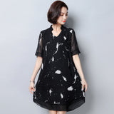 Plus-Size Printed Chiffon Dress