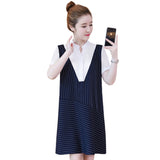 Plus-Size Thin Line Shirt Dress