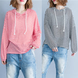Striped Hooded Top
