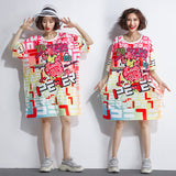 Oversize Graphic Printed Top Dress