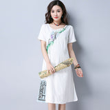CNY Retro Style Printed Cheongsam Dress